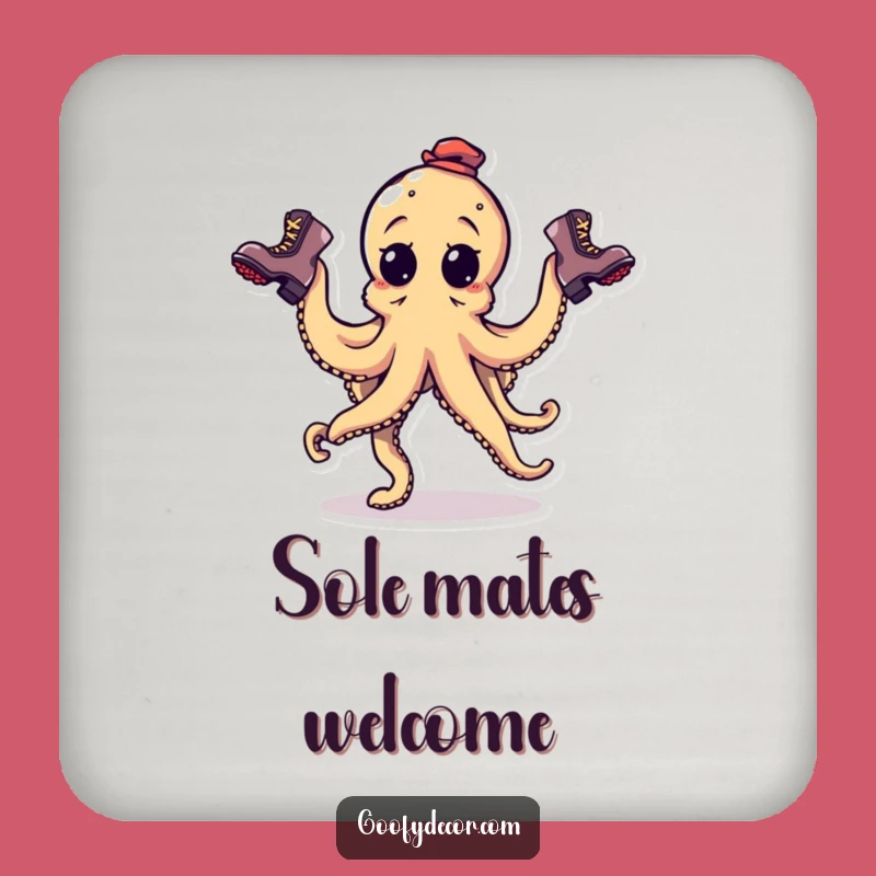 Funny Goofy Octopus Boot Juggling Coaster: Protect Surfaces with Humor