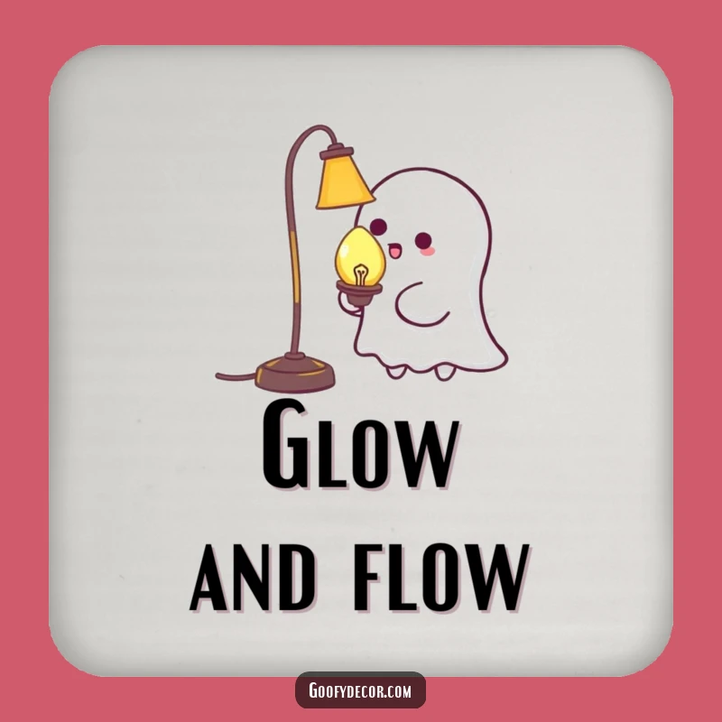 Funny Kawaii Ghost Tickling Lamp Coasters: Protect Surfaces with Spooky Fun