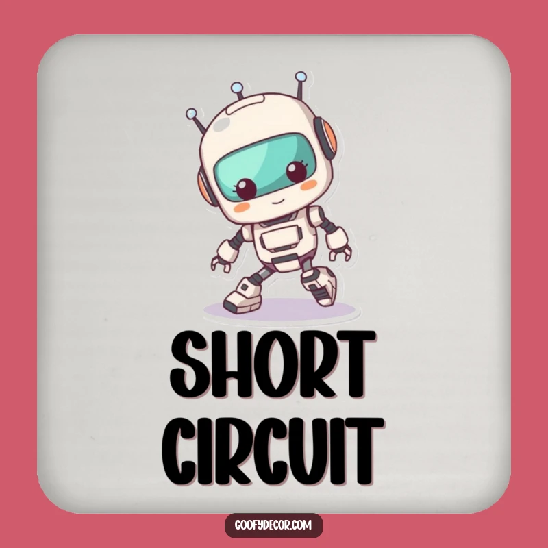 Funny Kawaii Robot Tripping Coasters: Protect Surfaces with Techy Humor