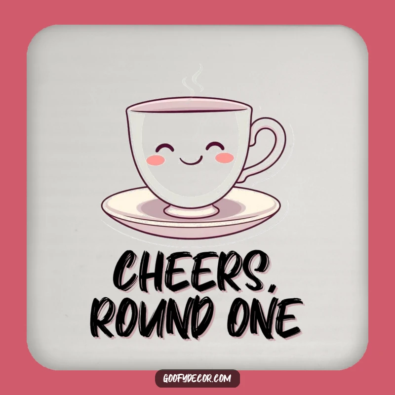 Funny Kawaii Teacup Spinning Drink Coaster: Smiling Cup Protection