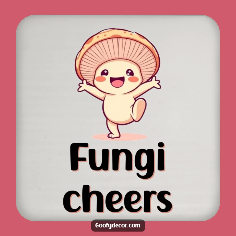 Funny Mushroom Cartwheel Coaster: Protect Surfaces, Playful Funny Gift