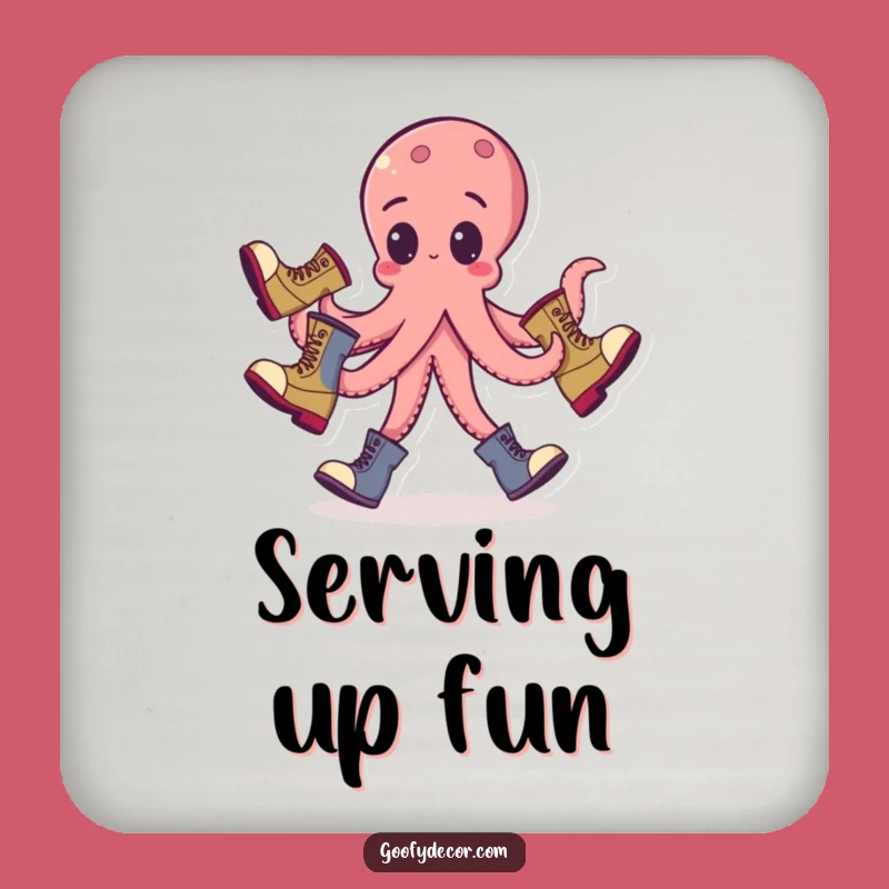 Funny Octopus Juggling Coaster: Protect Surfaces with Humor - Gift Set