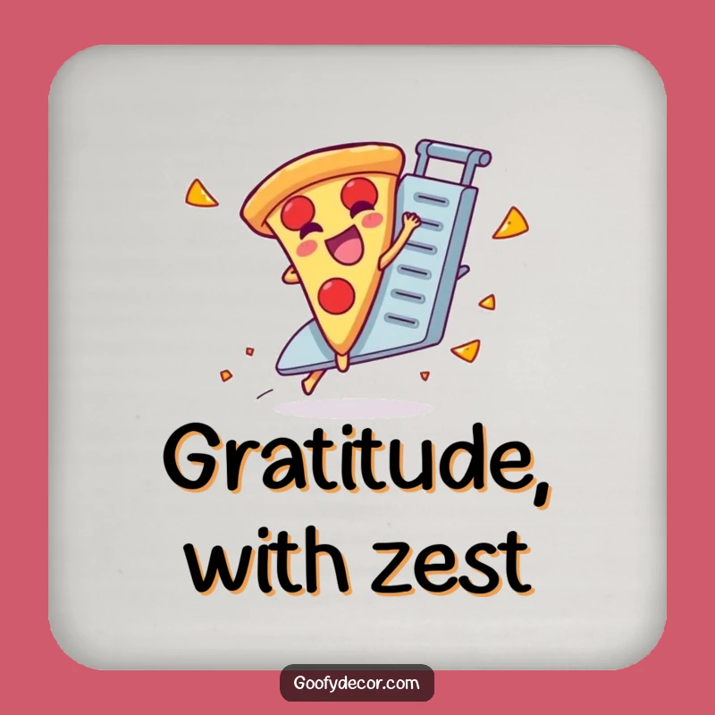 Funny Pizza Grater Coaster: Protect Surfaces with Giggling Slice Humor, Great Funny Gift