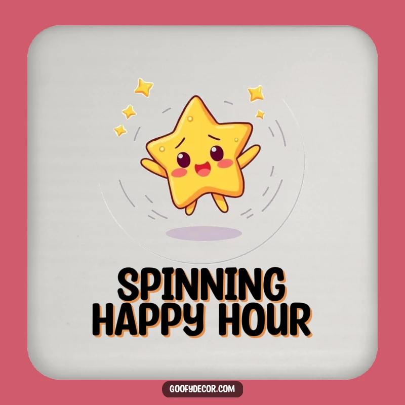 Funny Startled Star Coaster - Protect Surfaces With Stellar Whimsy