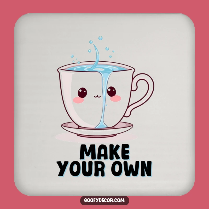 Funny Teacup Coaster: Playful Cartoon Character Drink Protector Gift