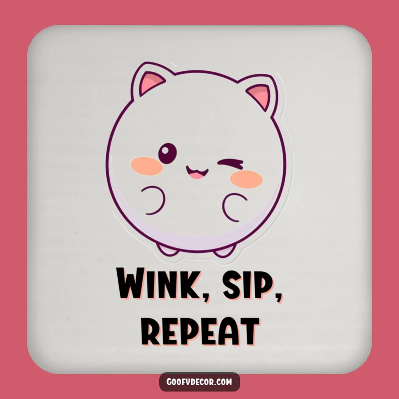 Funny Winking Character Coasters - Playful Smiling Set for Table Protection