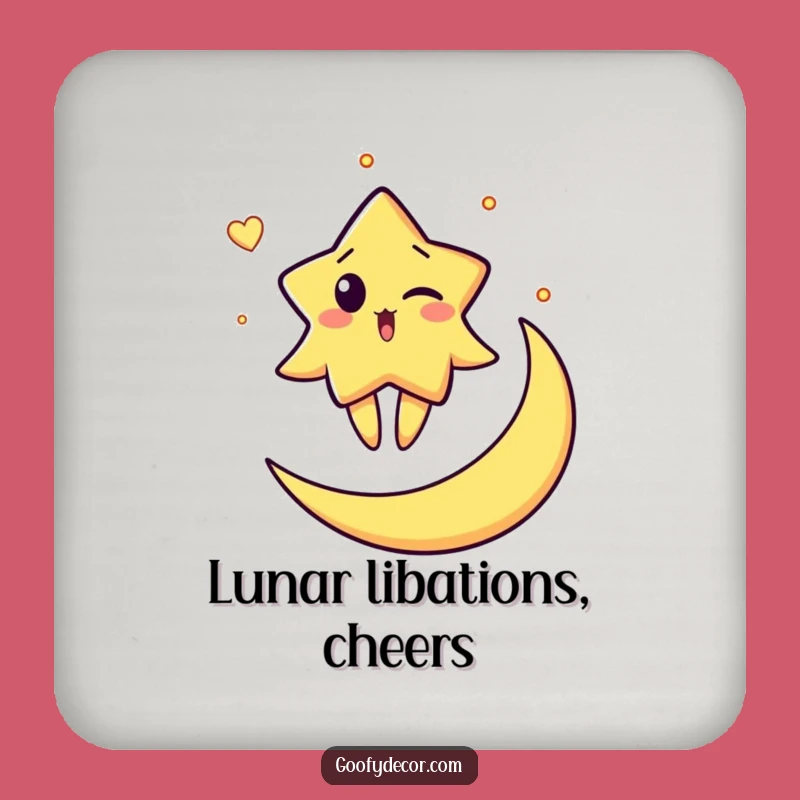 Funny Star Moon Wink Coaster - Protect Surfaces with Humor