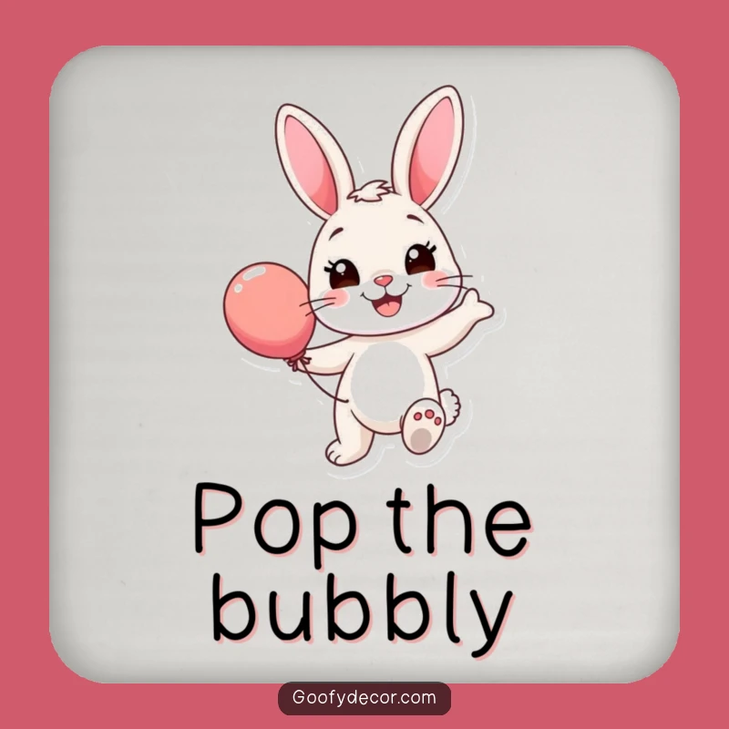 Funny Bunny Balloon Coasters (Set of 4): Protect Surfaces with Happy Hopper Style, Perfect Funny Gift!