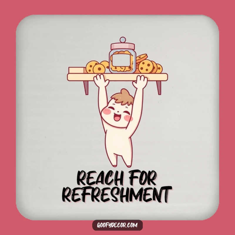 Funny Coaster Set: Cheerful Character Cookie Jar Humor, Protect Surfaces Gift