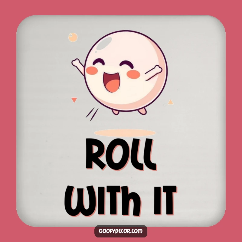 Funny Kawaii Bouncing Ball Drink Coaster: Tumbling Character Protection