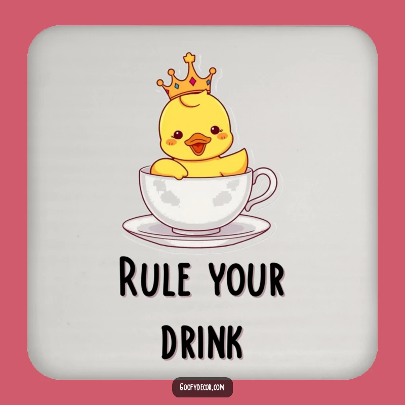 Funny Rubber Ducky Coaster: Protect Surfaces with Royal Charm