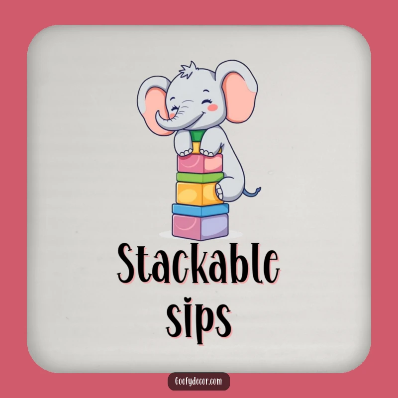 Elephant Coaster Set: Funny Balancing Act, Playful Decor