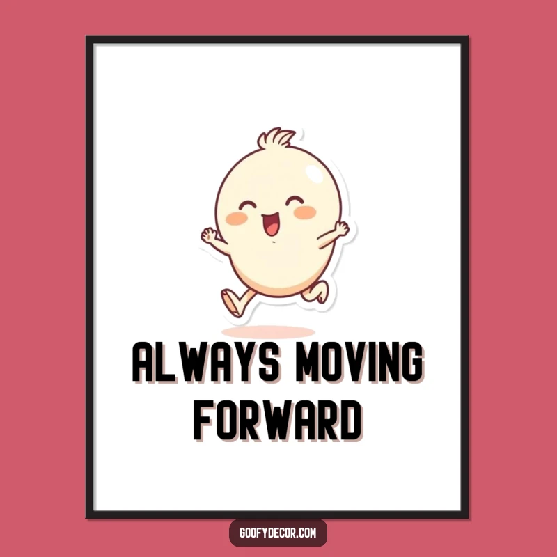 Funny Skipping Character Poster: Bring Joyful Energy to Your Walls