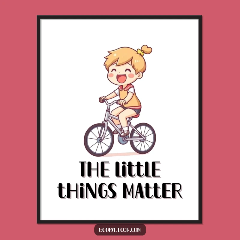 Funny Small Bicycle Poster: Hilarious Art for the Joyful Adventurer