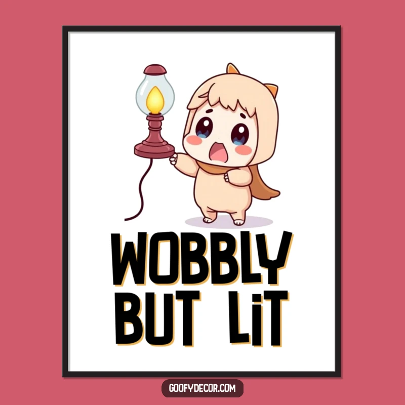 Funny Surprised Character Lamp Wobble Poster - Wall Art for Humorous Homes