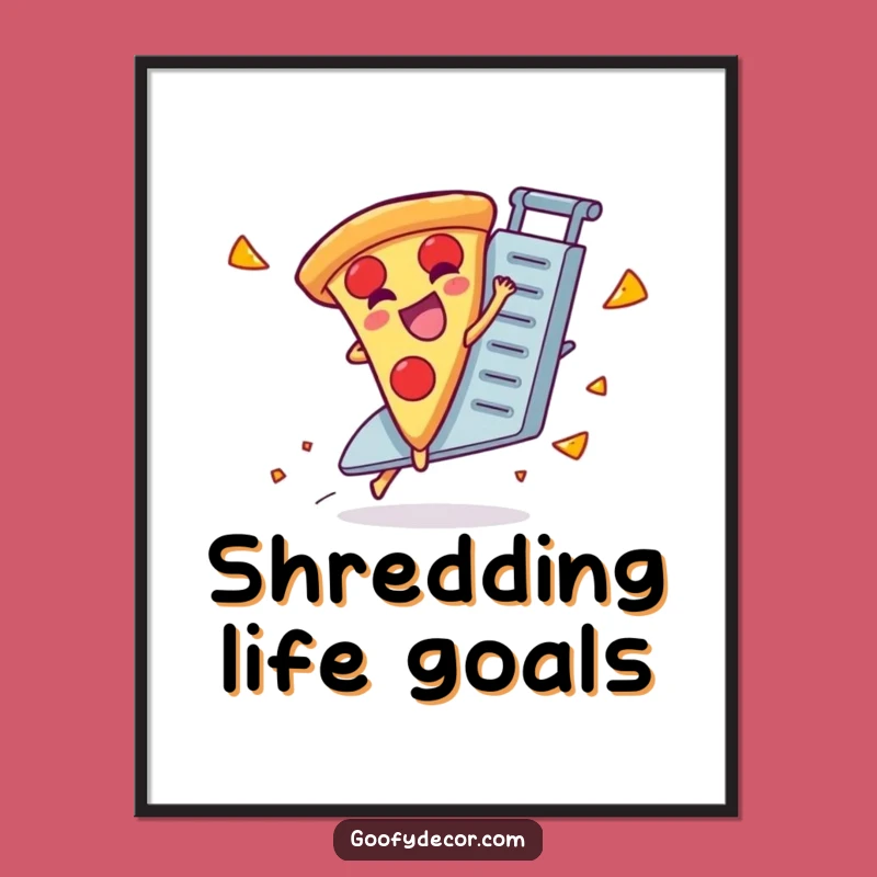 Funny Pizza Grater Poster: Quirky Giggling Slice Art, Fantastic Funny Gift