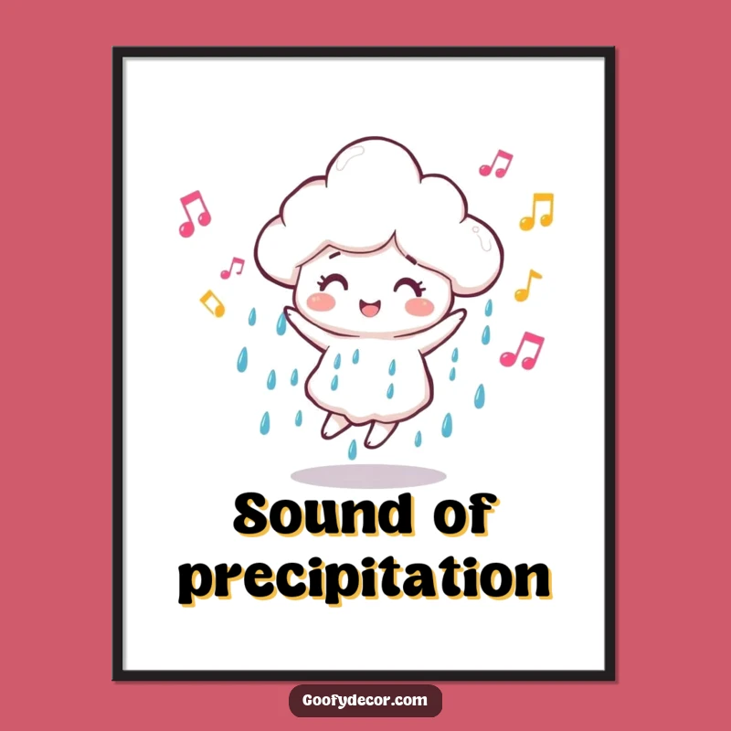 Funny Dancing Cloud Poster - Vibrant Wall Art for Musical Spaces