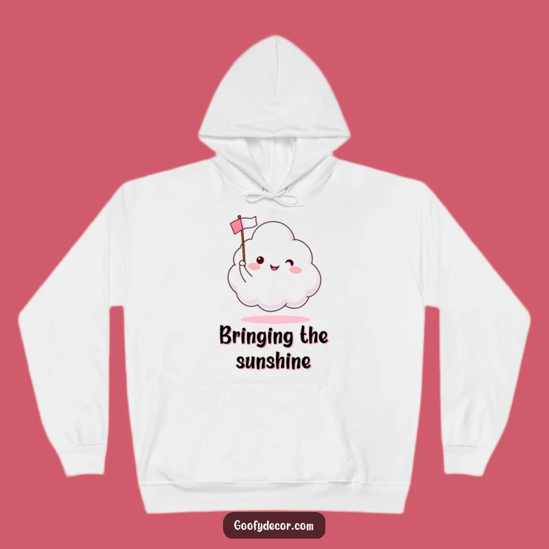 Funny Happy Cloud Hoodie: Cozy Comfort with a Waving Flag, a Perfect Warm Gift