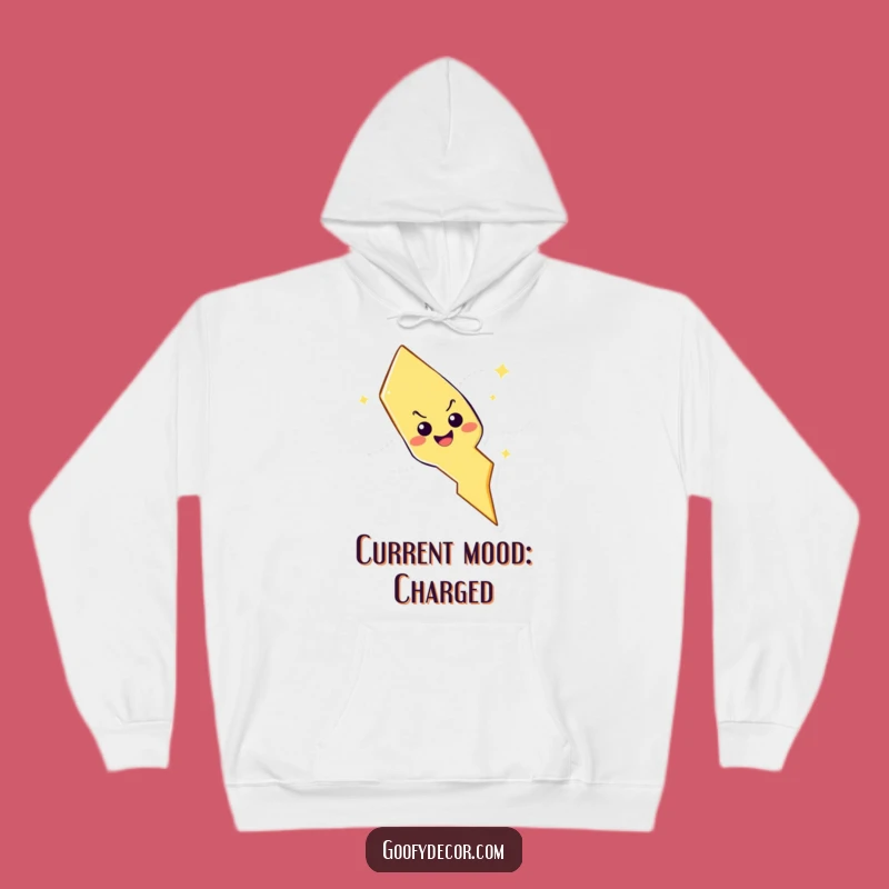 Cozy Funny Lightning Bolt Hoodie: Mischievous Character for Warm, Playful Vibes