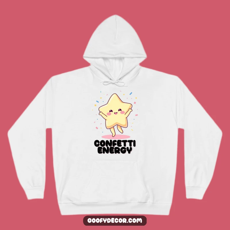 Funny Kawaii Star Hoodie: Cozy Dancing with Confetti Vibes