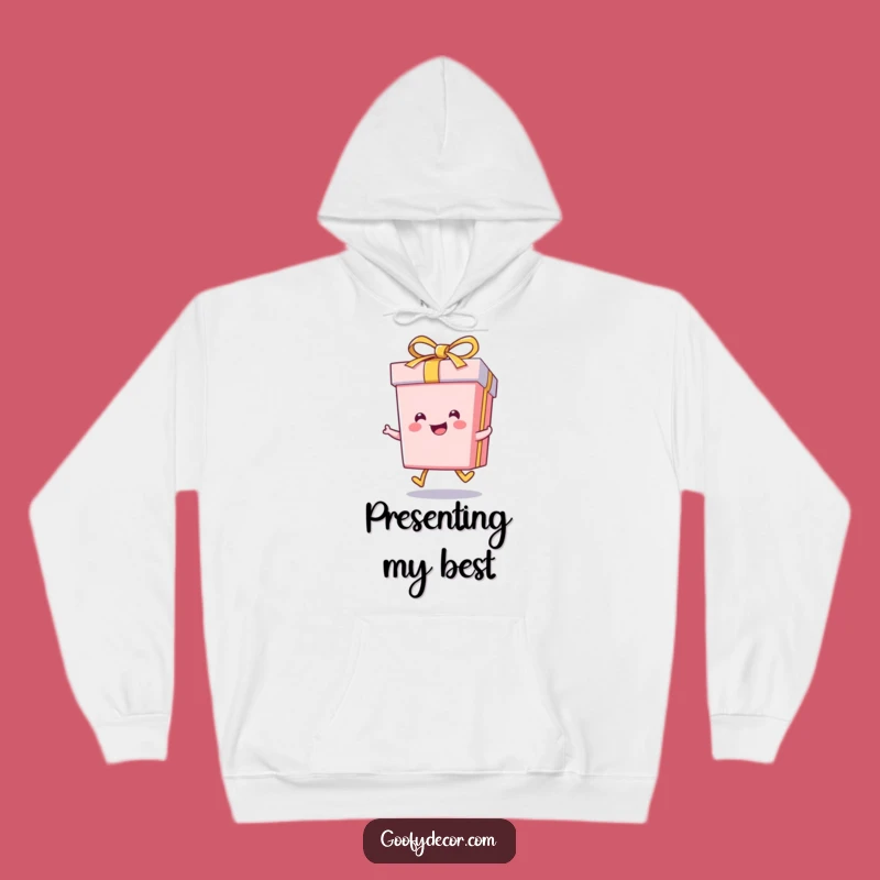 Funny Kawaii Gift Box Skip Hoodie: Cozy Celebration - Ideal Funny Gift!