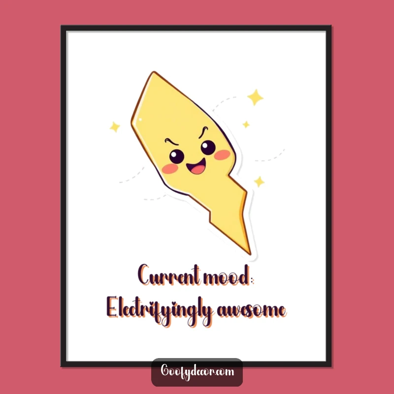 Funny Free Printable Wall Art: Mischievous Lightning Bolt Zapping Smiles, Downloadable Art