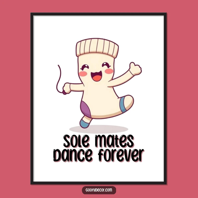 Free Printable Kawaii Sock Wall Art - Playful Dance Decor Downloadable
