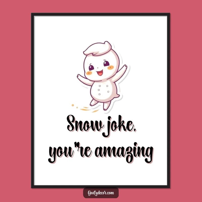 Free Printable Wall Art: Giggling Snowflake Twirling Joy - Downloadable Funny Art for Home