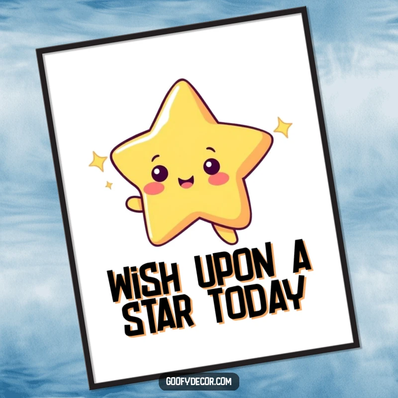 Funny Free Printable Wall Art: A cheerful shooting star character leaving a vibrant, sparkling trail across the heavens.