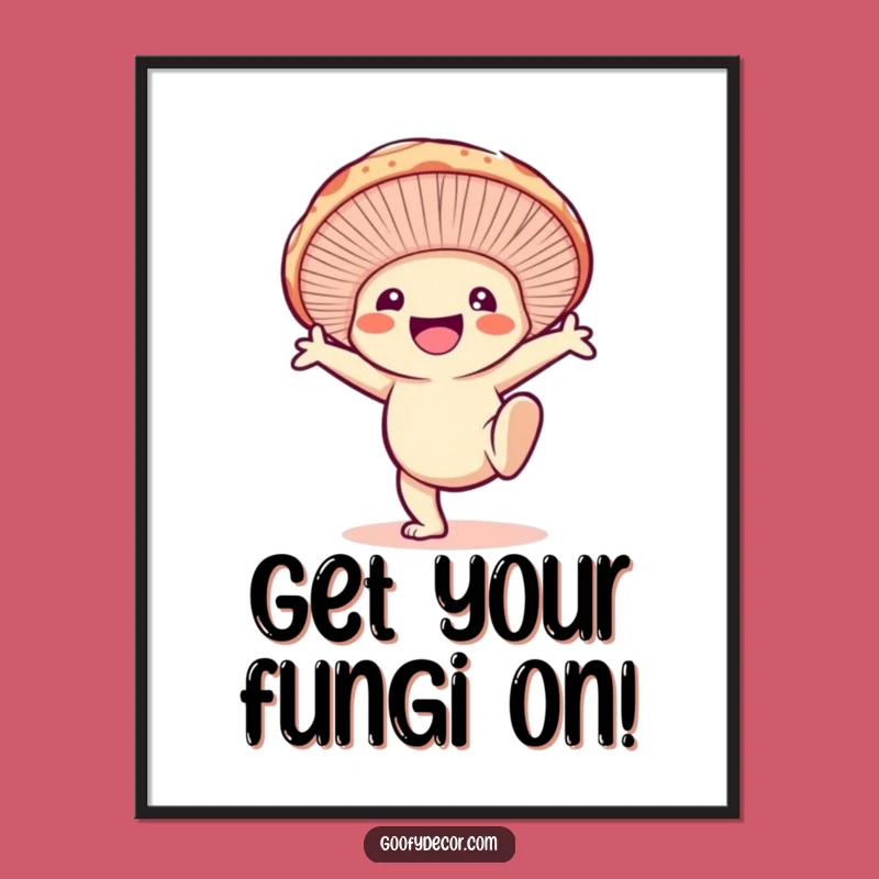 Funny Free Printable Wall Art: Mushroom Cartwheel, Whimsical Downloadable Decor