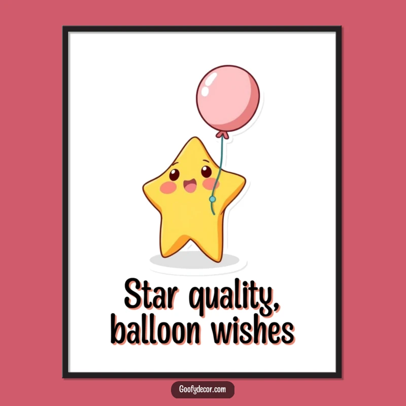 Funny Free Printable Wall Art: Star's Playful Balloon Decor Gift