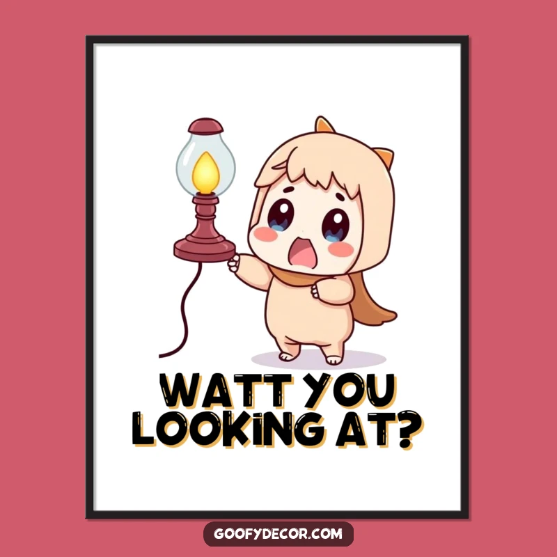 Funny Free Printable Wall Art: Surprised Lamp Wobble Downloadable Art