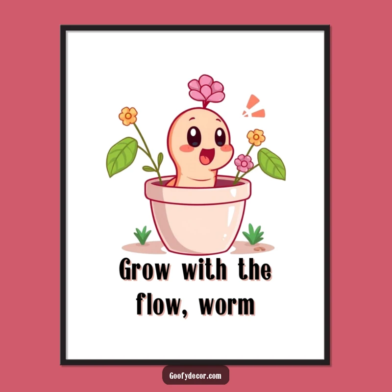 Funny Free Printable Worm Art: Whimsical Garden Surprise Decor Download