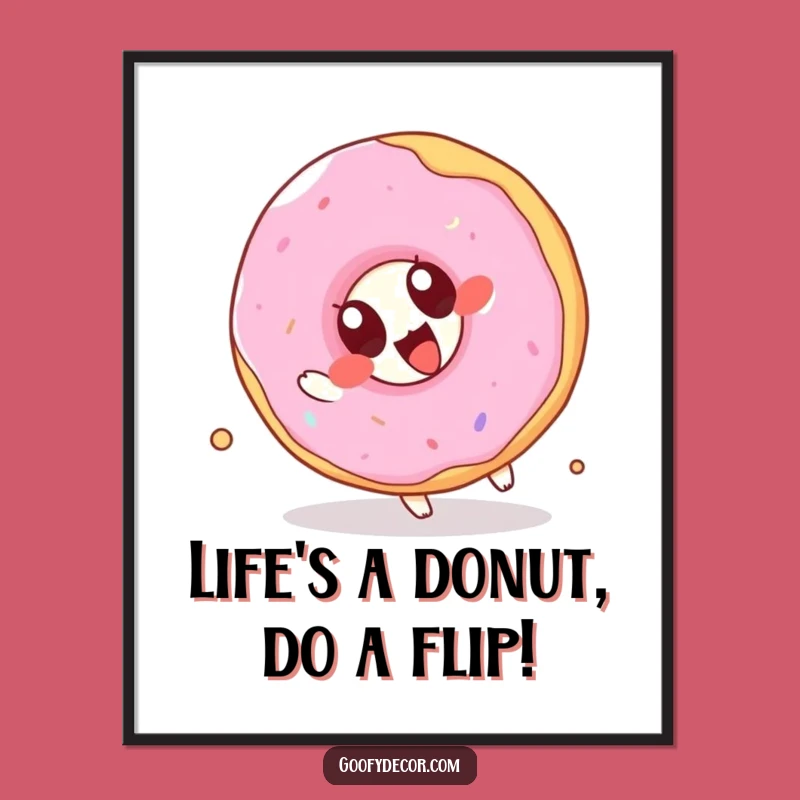 Free Printable Kawaii Donut Wall Art - Funny Downloadable Decor for Playful Spaces