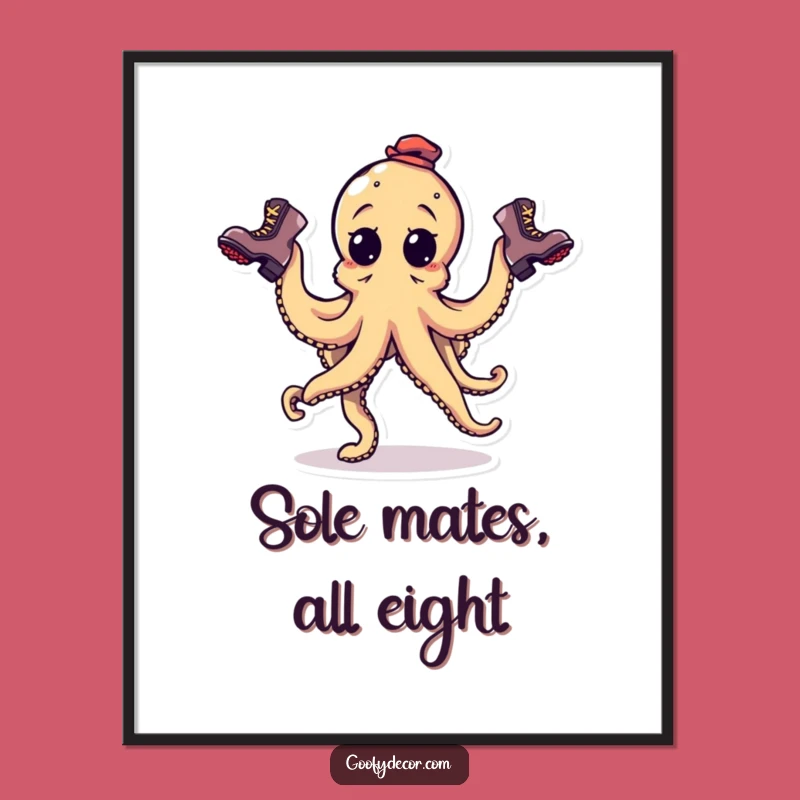 Funny Printable Wall Art: Octopus Juggling Boots Free Downloadable Art for Home