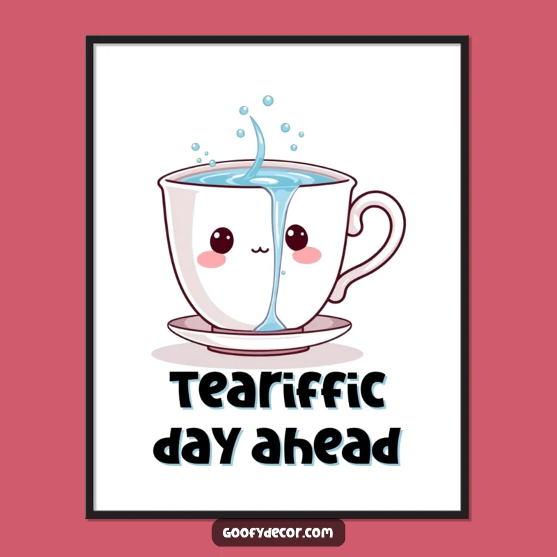 Funny Free Printable Teacup Art: Playful Sparkling Water Character Downloadable Wall Decor