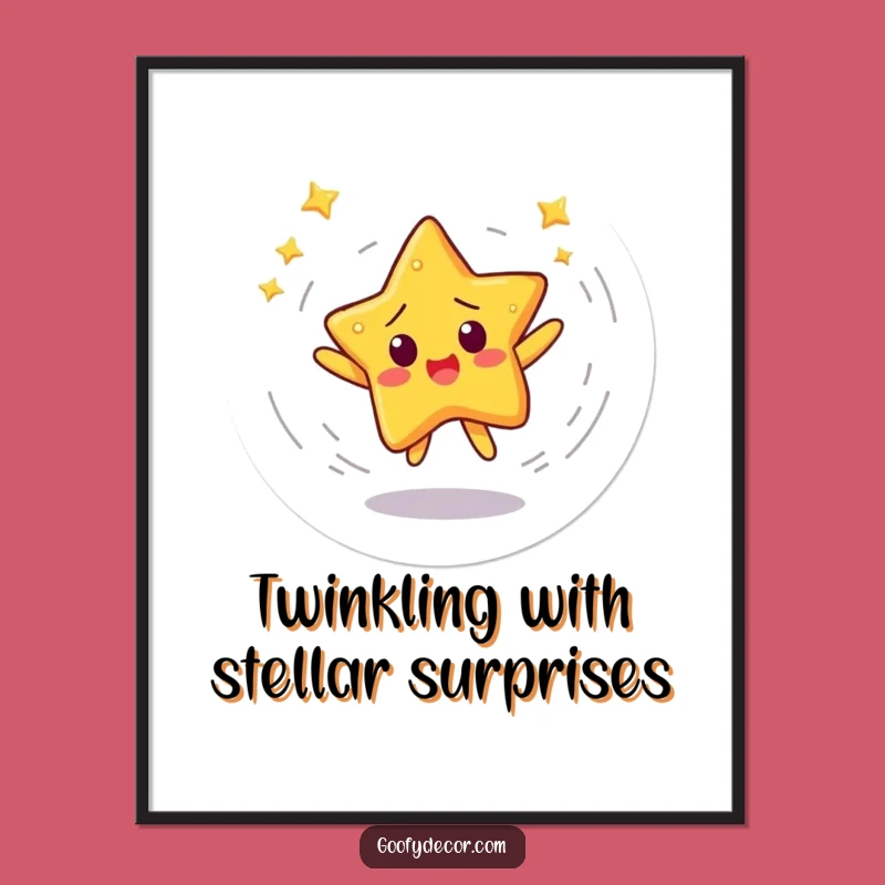 Free Printable Funny Star Wall Art: Dizzy Dance, Downloadable Decor
