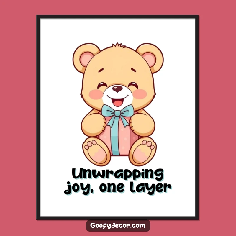 Free Printable Teddy Bear Gift Wall Art - Cozy Decor Download