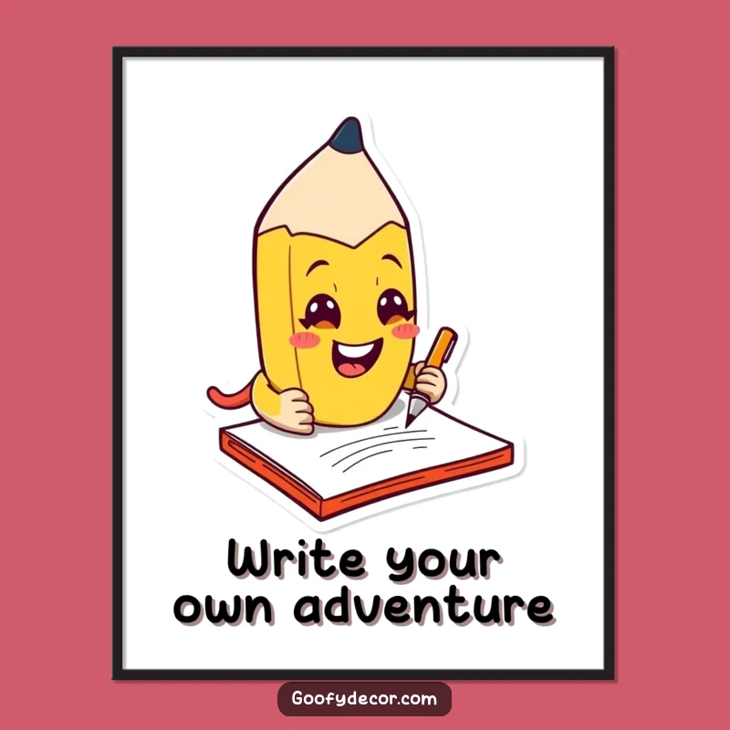 Free Printable Kawaii Pencil Wall Art - Mischievous Scribble Decor Downloadable