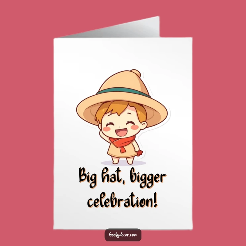Free Printable Birthday Card: Grinning Hat Humor Funny Downloadable Gift