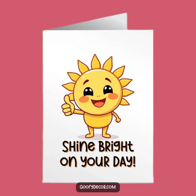 Free Printable Birthday Card: Happy Sun Character Radiating Joy, Downloadable Gift