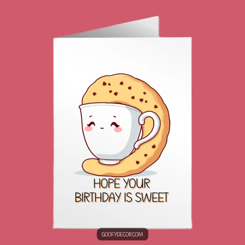 Free Printable Funny Birthday Card: Shy Teacup Biscuit LOL Gift