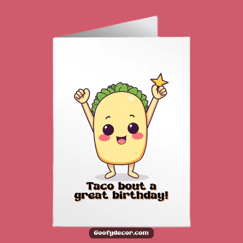 Free Printable Funny Birthday Card: Triumphant Taco Victory LOL Gift