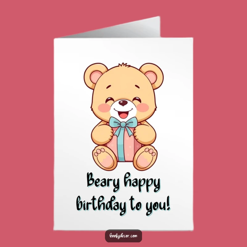 Free Printable Teddy Bear Gift Birthday Card - Joyful & Funny Download