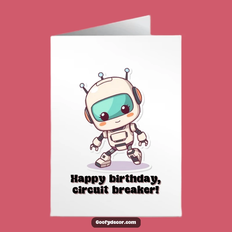 Free Printable Birthday Card: Robot Tripping Funny Downloadable Gift