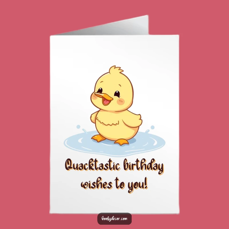 Free Printable Duckling Birthday Card: Funny Splashy Greeting for Kids Downloadable Gift
