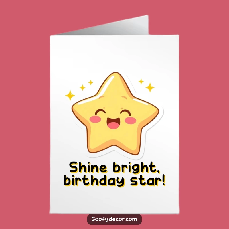 Free Printable Birthday Card: Cheerful Winking Star, Funny Downloadable Joy