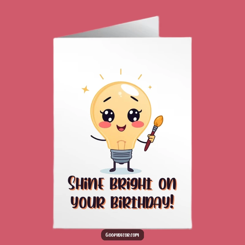 Free Printable Lightbulb Birthday Card: Creative Spark, Funny DIY Gift