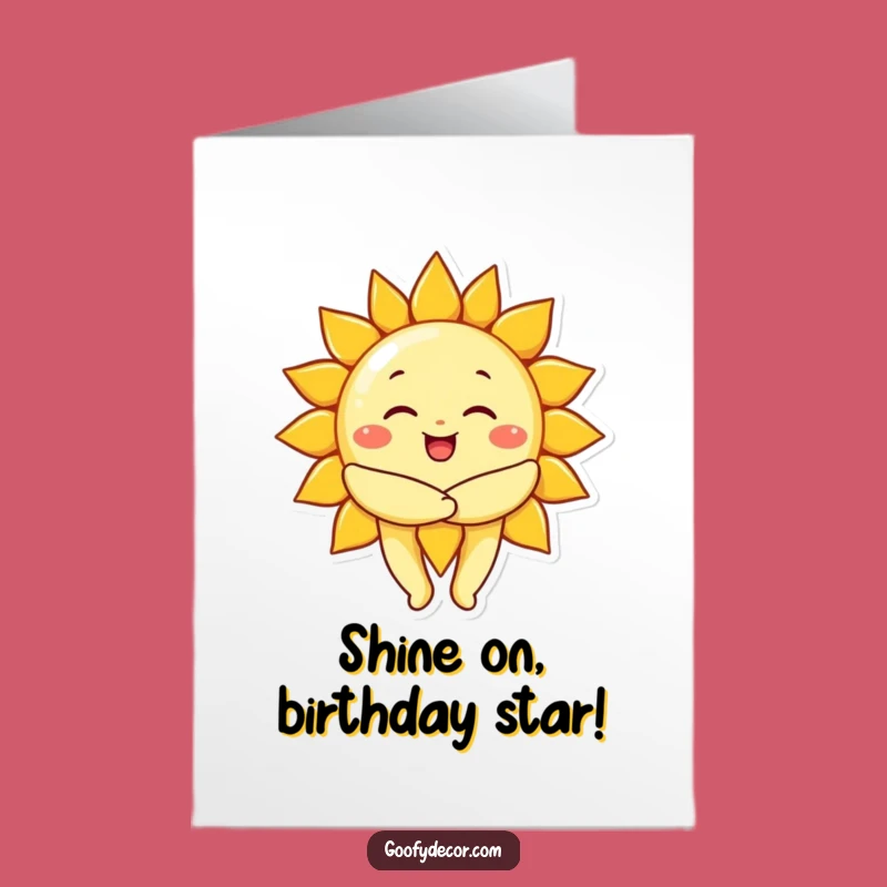Warm Free Printable Birthday Card: Cheerful Sun Hug, Loving Greeting Downloadable Gift