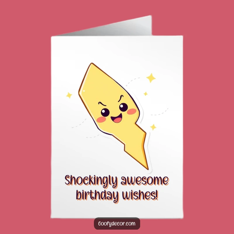 Free Printable Birthday Card: Funny Lightning Bolt Zapping Joyful Greetings, Downloadable Gift